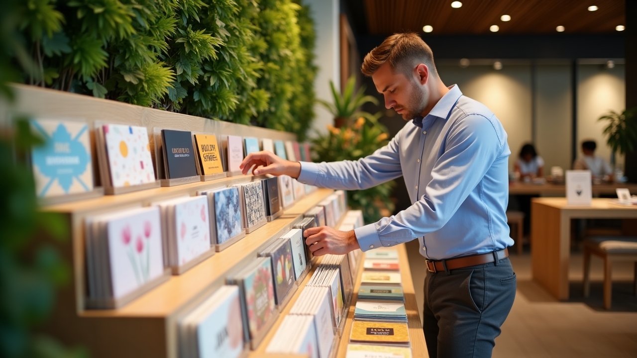 Display of various gift cards